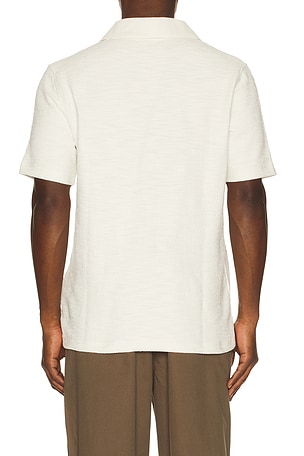 SAMSOE SAMSOE Samac V-Neck Polo in Cream