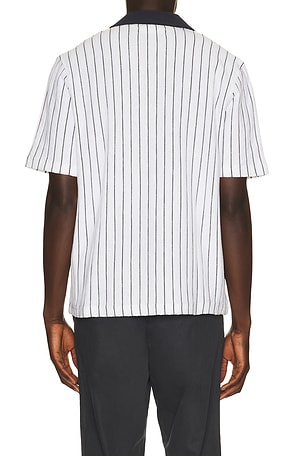 SAMSOE SAMSOE Sathorvald Shirt in White,Navy. Size S. Also