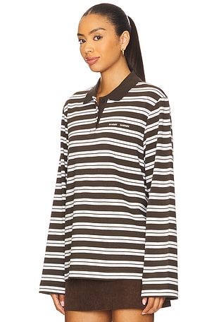 SAMSOE SAMSOE Sadover Longsleeve Polo Top in Brown