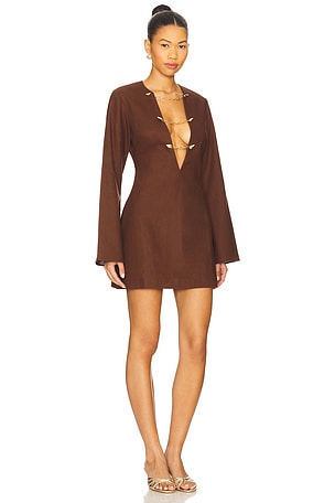 Shani Shemer Soraya Mini Kaftan in Brown. Size XS. Also