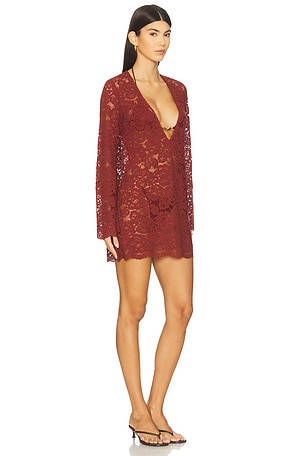 Shani Shemer Rebecca Mini Dress in Burgundy