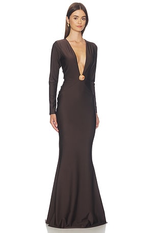 Shani Shemer Sadie Maxi Dress in Brown