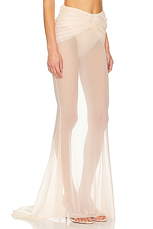 Shani Shemer Christine Mesh Maxi Skirt in Tan