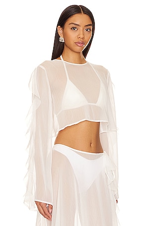 Shani Shemer Thoma Cropped Shirt in White