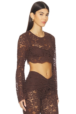 Shani Shemer Ella Crop Top in Brown