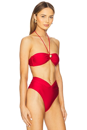 Shani Shemer Joy Bikini Top in Red