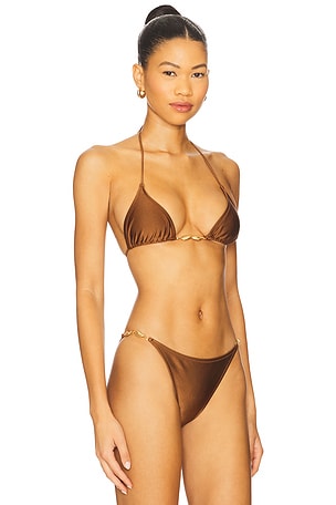 Shani Shemer Marlin Bikini Top in Brown