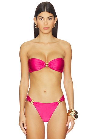 Shani Shemer Nyx Bandeau Bikini Top in Fuchsia
