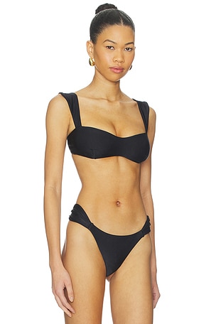 Shani Shemer Aster Bikini Top in Black. Size XS. Also