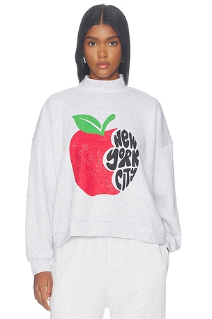 Nyc Apple Bite Mockneck Sweater Sunny Somewhere