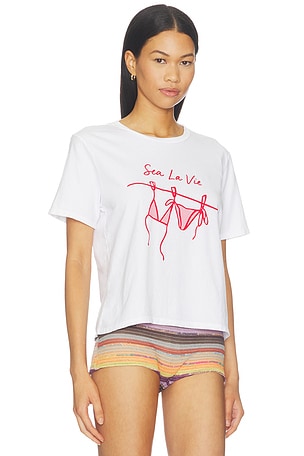 Sunny Somewhere Sea La Vie Everyday Tee in White