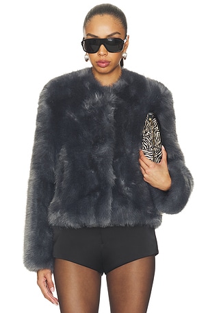 Halle Faux Fur Jacket STAND STUDIO