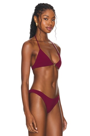 SKYLER SWIMWEAR Bikini X Top in Burgundy