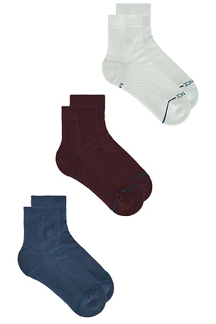 Stance Icon Quarter 3 Pack Socks in Blue