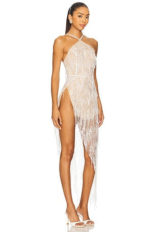 Sketch-Y Holly Dress in White