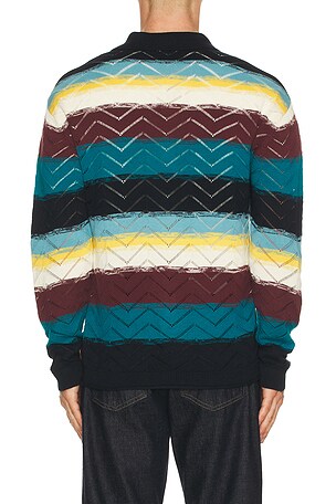 Scotch & Soda Open Structure Knitted Cardigan in Blue