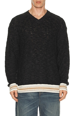 V Neck Cable Loose Fit Pullover Scotch & Soda