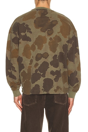 Scotch & Soda Printed Overdyed Sweatshirt in Green