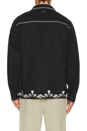 Scotch & Soda Embroidered Cotton Blend Jacket in Black