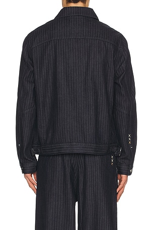 Scotch & Soda Western Detail Trucker Jacket in Navy