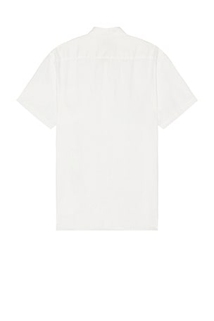 Scotch & Soda Short Sleeve Linen Shirt in White