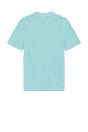 Scotch & Soda Jacquard Short Sleeve Polo in Teal