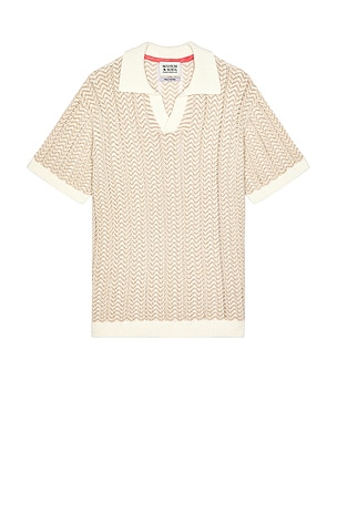 Open Structured Knitted V-Neck Shirt Scotch & Soda