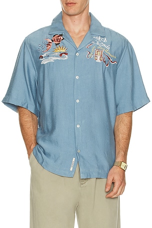 Scotch & Soda The 40th Anniversary Relaxed Fit Shirt in Navy