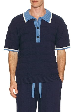 Structured Knitted Loose Fit Polo Scotch & Soda