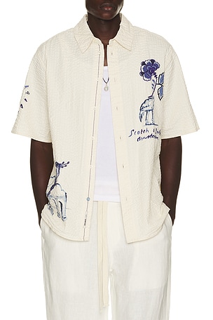 Delfts Blauq Worked Out Relaxed Fit Short Sleeved Shirt Scotch & Soda