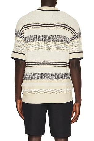 Scotch & Soda Structured Dropped Shoulder Knitted Polo in Multi