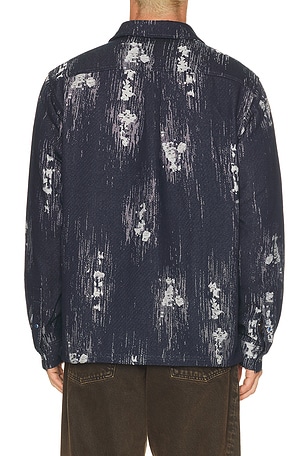 Scotch & Soda Jacquard Relaxed Fit Overshirt in Blue. Size M. Also