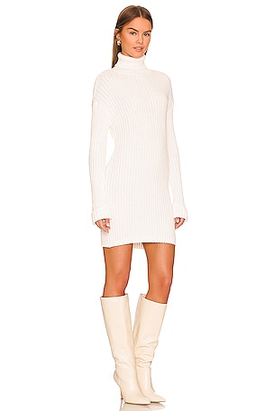 Stitches & Stripes Crista Ribbed Mini Dress in White