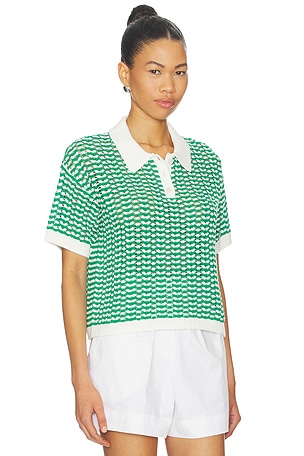 Stitches & Stripes Tinsley Polo Tee in Green