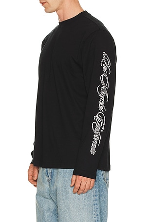 Stampd LA Cursive Long Sleeve Relaxed Tee in Black. Size XL/1X. Also