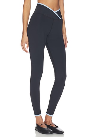 STRUT-THIS The Rae Ankle Legging in Black,Baby Blue