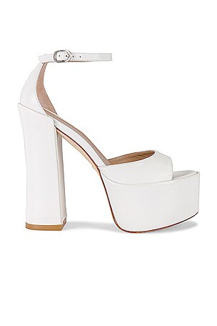 Stuart Weitzman Skyhigh 145 Platform Sandal in White | REVOLVE