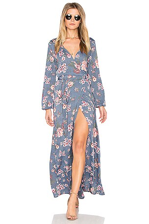 high slit wrap dress Ever-Pretty High-Waisted Chiffon High Slit Budget Bridesmaid Dress with V-Neck and Elegant Ruffles main image 1