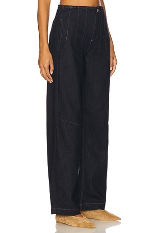 Seventy + Mochi Noah Wide Leg Jeans in Blue