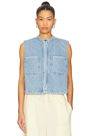 Seventy + Mochi Quilted Pablo Waistcoat in Blue