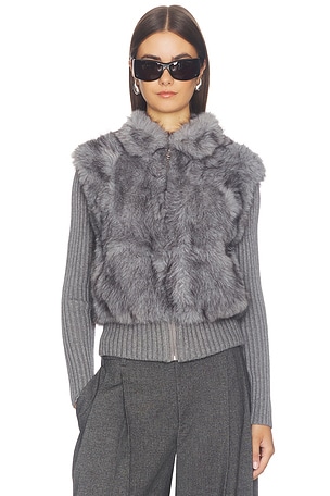 Meti Eco Fur Zip Cardigan Source Unknown