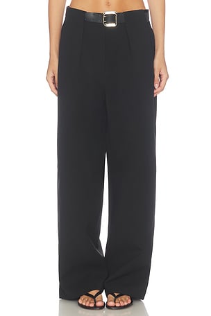 Matteo Belted Tuck Trousers Source Unknown