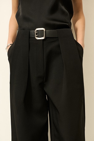 Matteo Belted Tuck Trousers Source Unknown