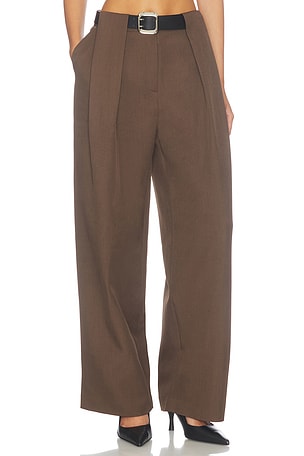 Matteo Belted Tuck Trousers Source Unknown