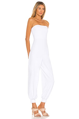 Susana Monaco Strapless Cuffed Ankle Jumpsuit in White