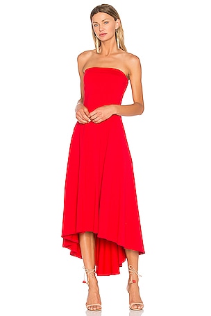 Susana Monaco Strapless Hi Low Dress in Red