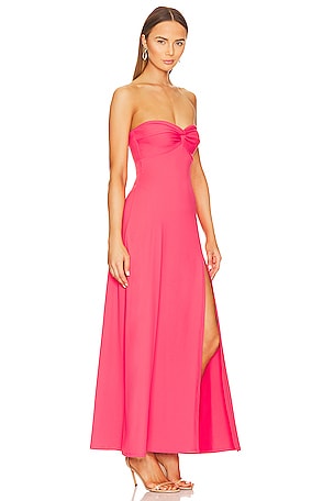 Susana Monaco Twist Front Strapless Dress in Coral