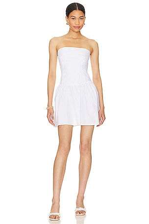BCBGMAXAZRIA Kate Strapless Mini Dress in White