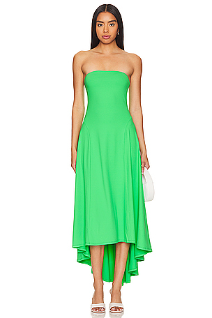 Kyra Maxi Dress Satin Sage Green Strapless Semi Formal Dress