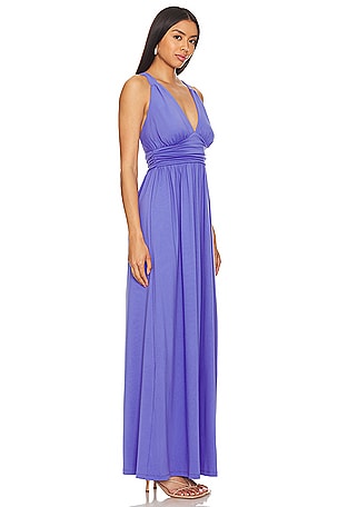 Susana Monaco Gathered Maxi Dress in Purple